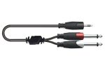 3.5mm TRS Jack to Dual TS 6.5mm Jack 1.83m - front view