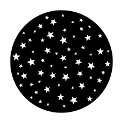 Metal Gobo - Stars B Size square Gobo - front view