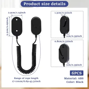 Magnetic Remote Control Holder with Retractable Spring Cord – Wall Mount Remote & Key Organizer