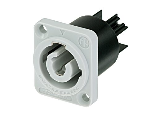 POWERCON, AIR TIGHT CHASSIS CONNECTOR, B-TYPE FOR POWER- OUT FLAT TAB TERMINALS, GREY