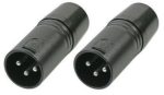 3 Pin XLR DMX Terminator, Plug 2 PACK - front view