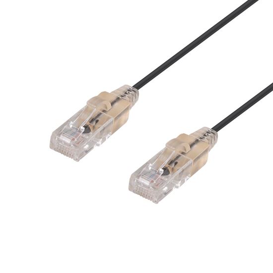 DYNAMIX 1m Cat6A 10G Black Ultra-Slim Component Level UTP