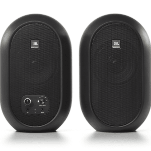 JBL 104-BT Black Compact Powered Desktop Reference Monitors with Bluetooth