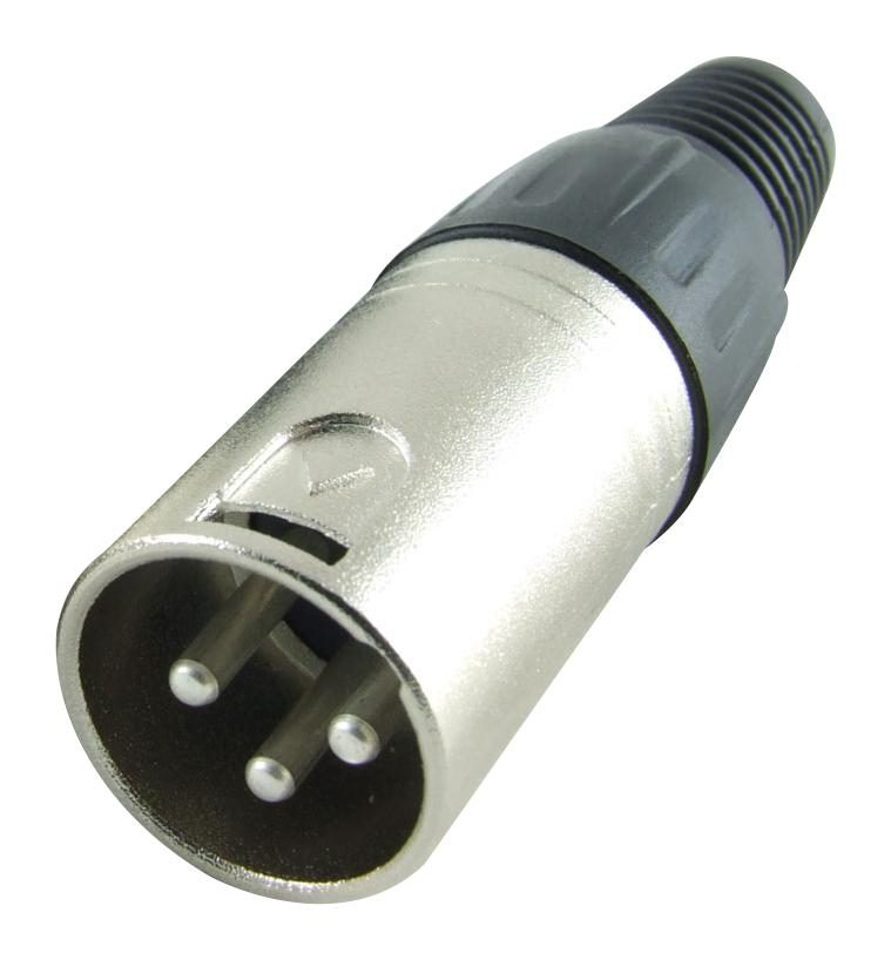 XLR Connector, 3 Contacts, Plug, Cable Mount, Silver Plated Contacts, Metallised Plastic Body