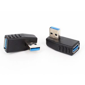 Right Angle USB Female to USB Male Adapter