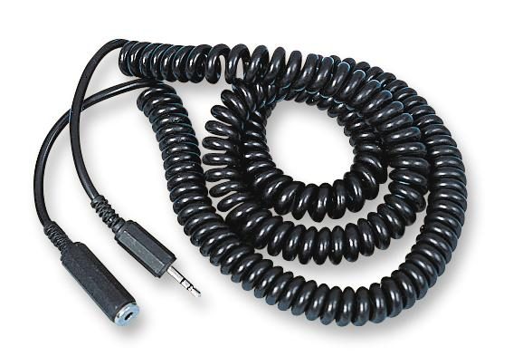 TRS 3.5mm Jack to 3.5mm Socket Coiled Cable 4m Lead - front view