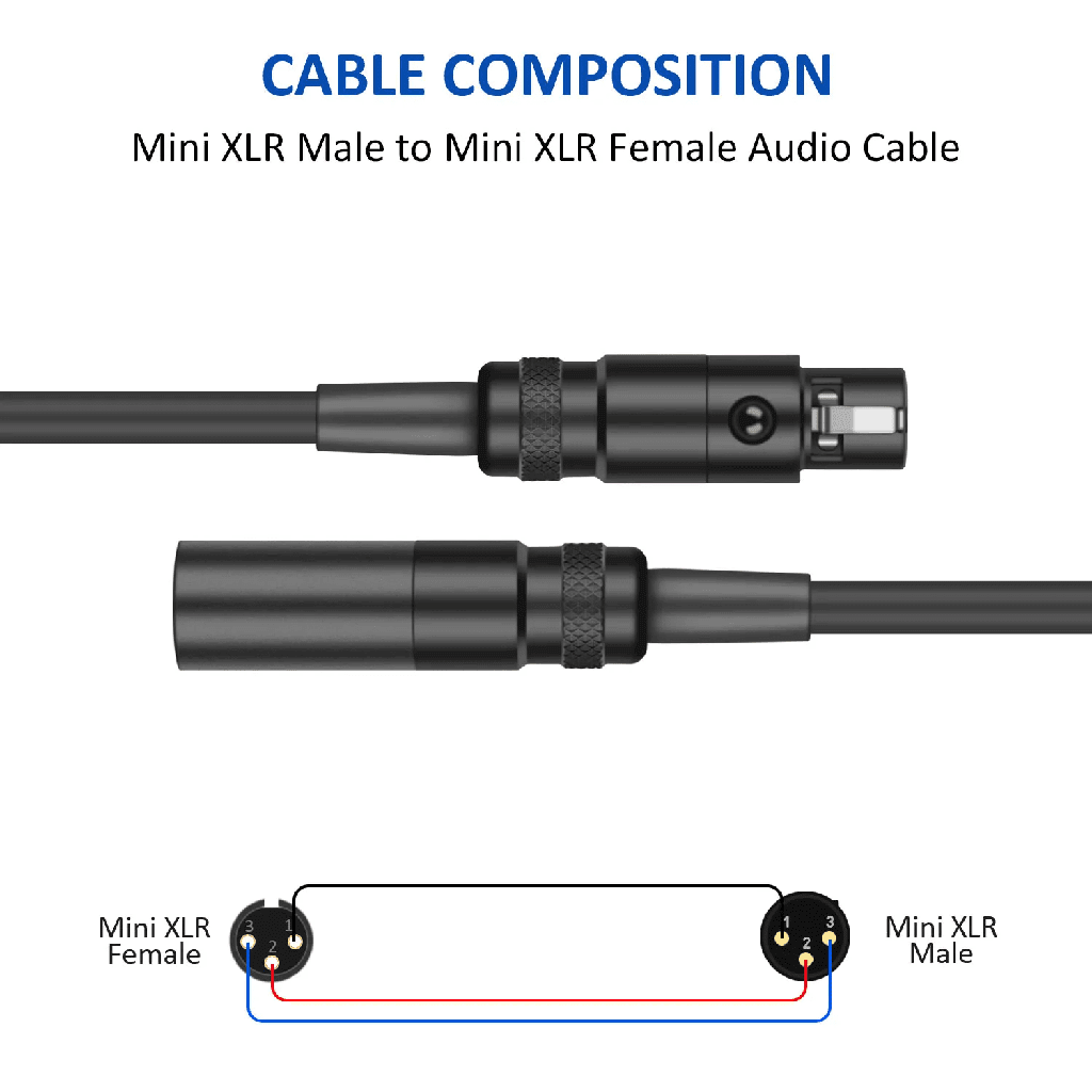 Mini XLR 3pin Extension 1.5m