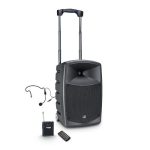 Roadbuddy Battery Powered Bluetooth Speaker with Mixer, Bodypack and Headset - front view