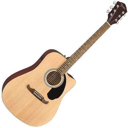 Fender FA-125CE NAT Acoustic Electric Guitar Dreadnought Cutaway Natural - front view