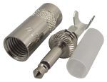 Neutrik TS 3.5mm Plug Cable Mount - Nickel Plated Contacts - front view