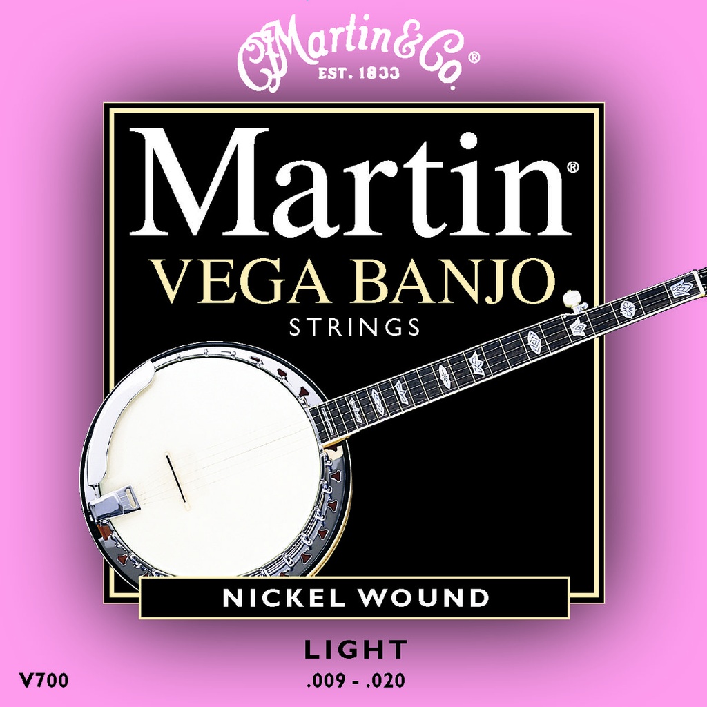 Martin V700 Vega Banjo Strings - 5 String Set, Light 9-20, Nickel Wound