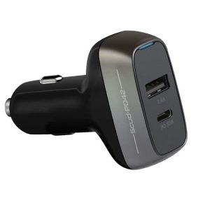 PROMATE 42W Car Charger With Power Delivery USB-C Port And 2.4A USB-A