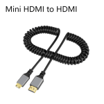 Male Mini HDMI to Male HDMI Coiled Cable 2m