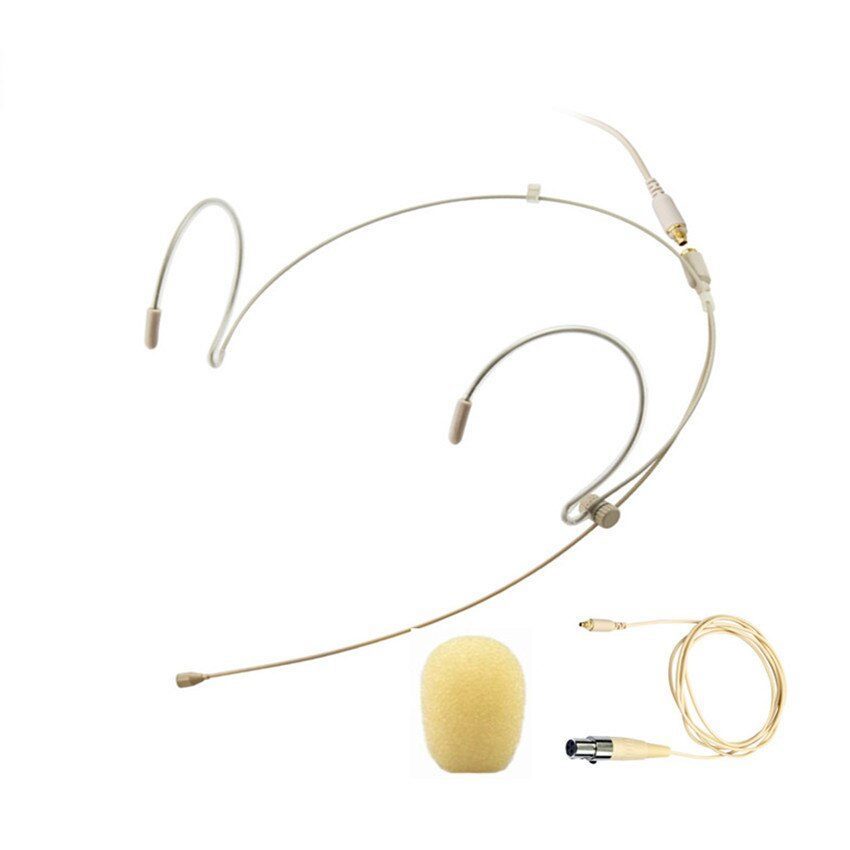 Prefessional Beige Headset Microphone with Detachable Mini XLR Cable