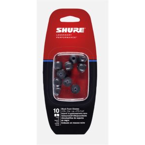 Shure Black Foam Tips- 10 Large (5 PR)