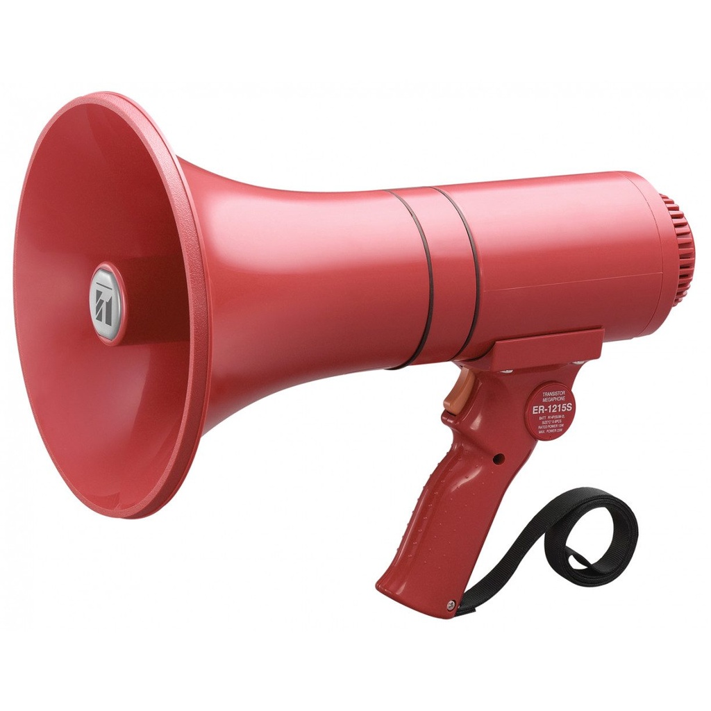 ER1215S 15 Watt Hand Held Megaphone with Siren, up to 315m range (voice), 500m (siren) - front view