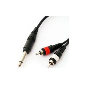 6.35mm 1/4" Mono Jack to 2 RCA Male Cable 1.5m