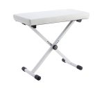 K&M 14077 Keyboard Bench (Imitation Leather in White) - front view