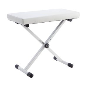 K&M 14077 Keyboard Bench (Imitation Leather in White)