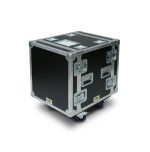 ShowCase - 10U shock mount amp rack case 500 deep on wheels - front view